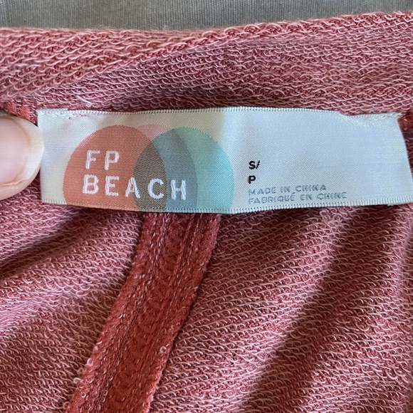 Free People Beach Beatnik Tunic Top Rose Coral Size Small Raw Hem - Picture 9 of 10